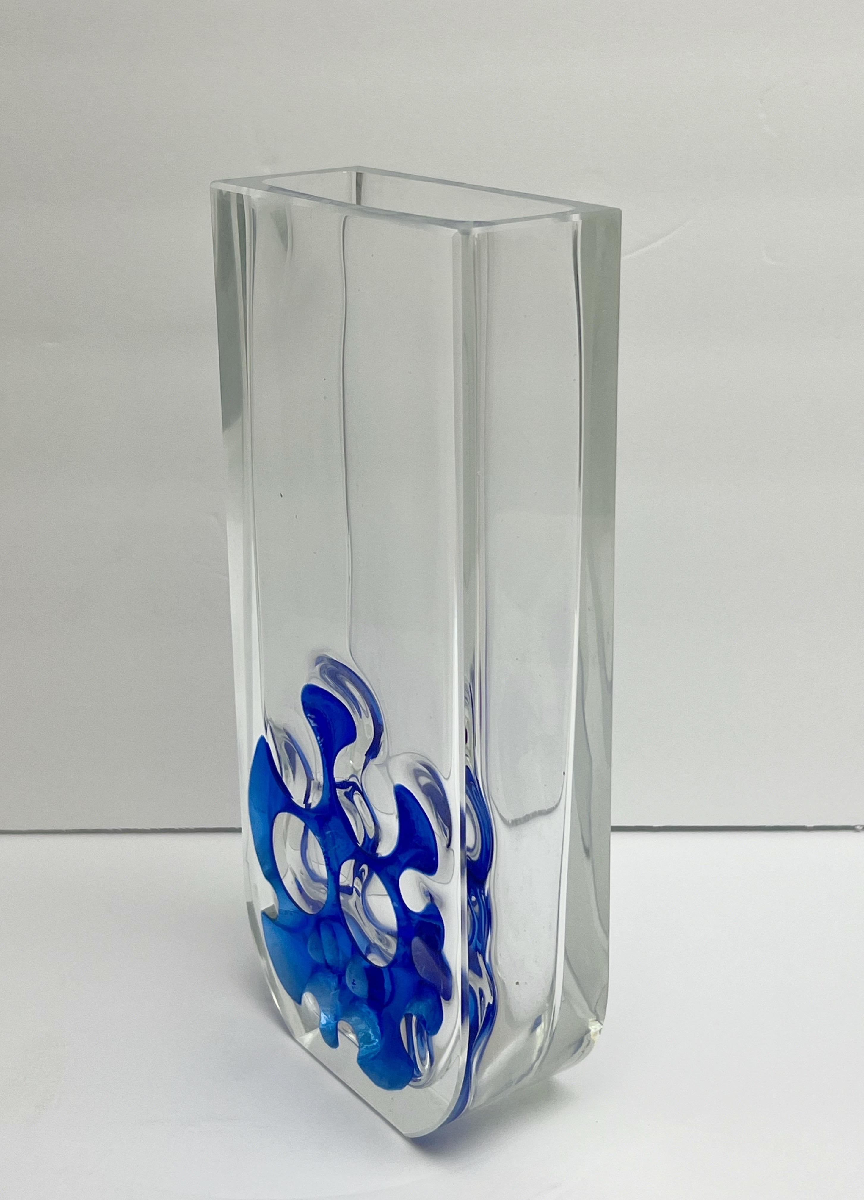 Czech Ladislav Oliva Art Glass Modernist Vase For Sale