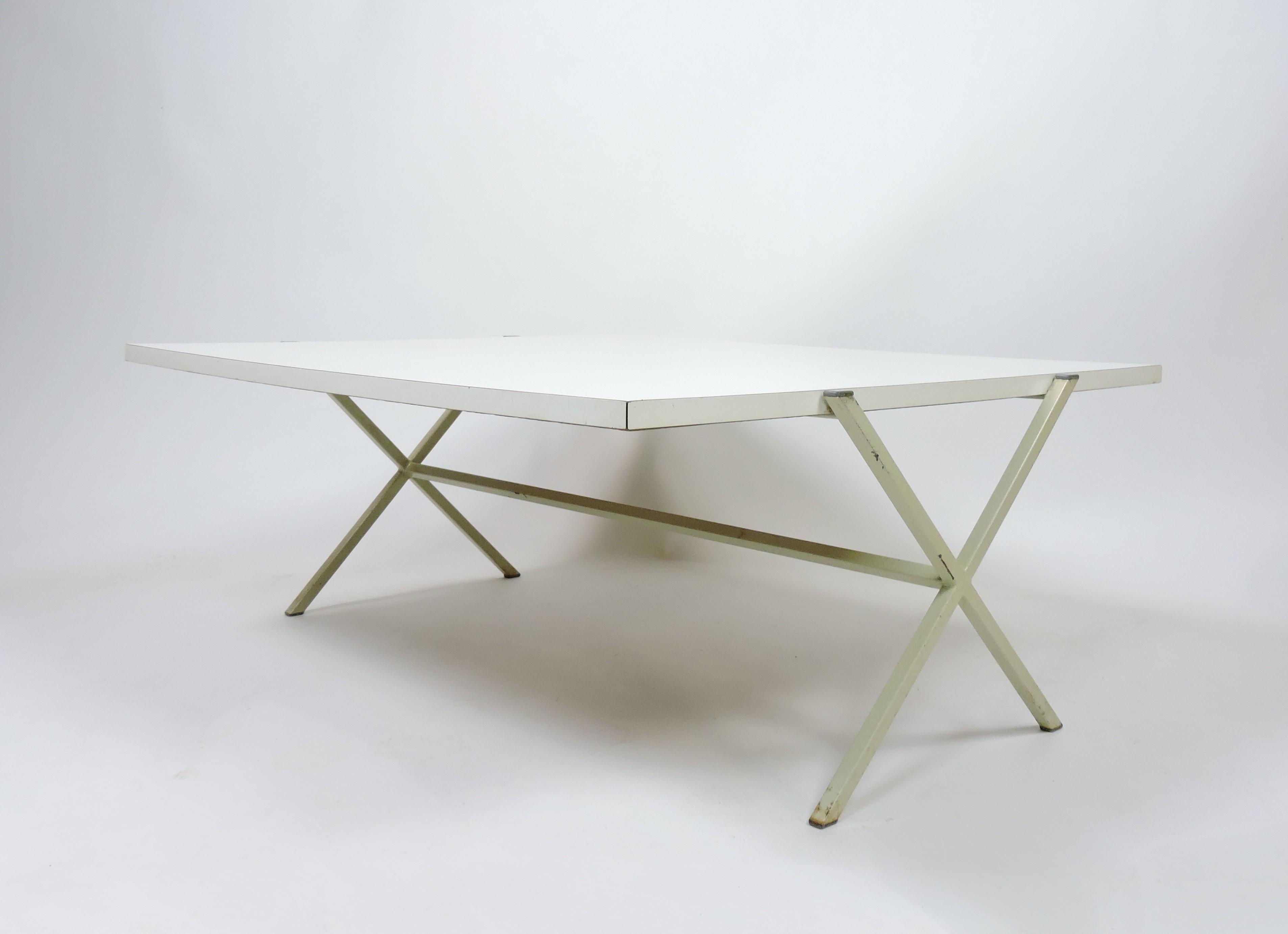 American Ladislav Rado Rare Architectural Knoll and Drake X Base Coffee Table For Sale