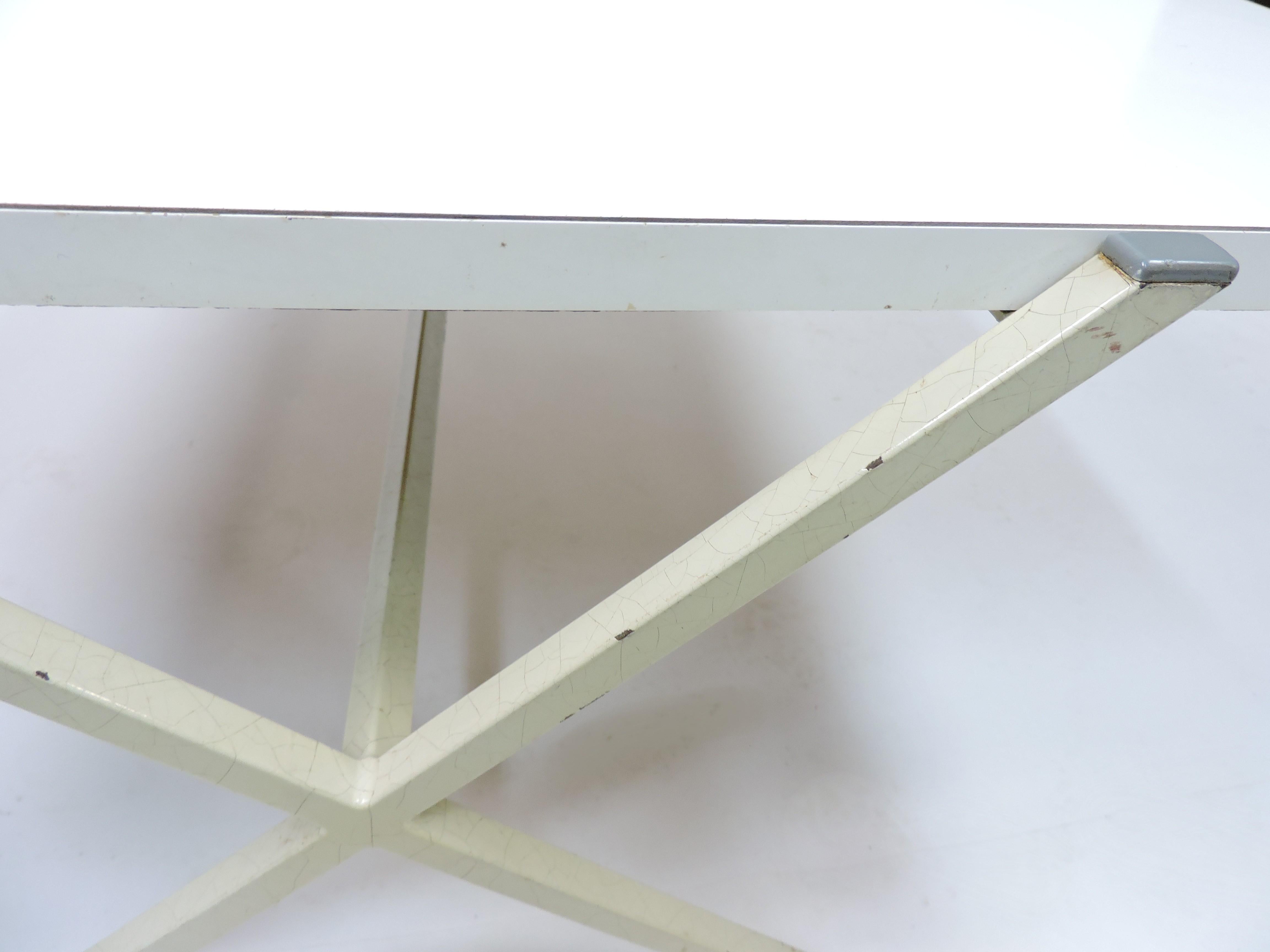 Acier Ladislav Rado Rare table basse architecturale Knoll et Drake X en vente