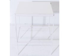 Ladislav Rado White enameled Steel Modern Side Table, 1955, Knoll and Drake