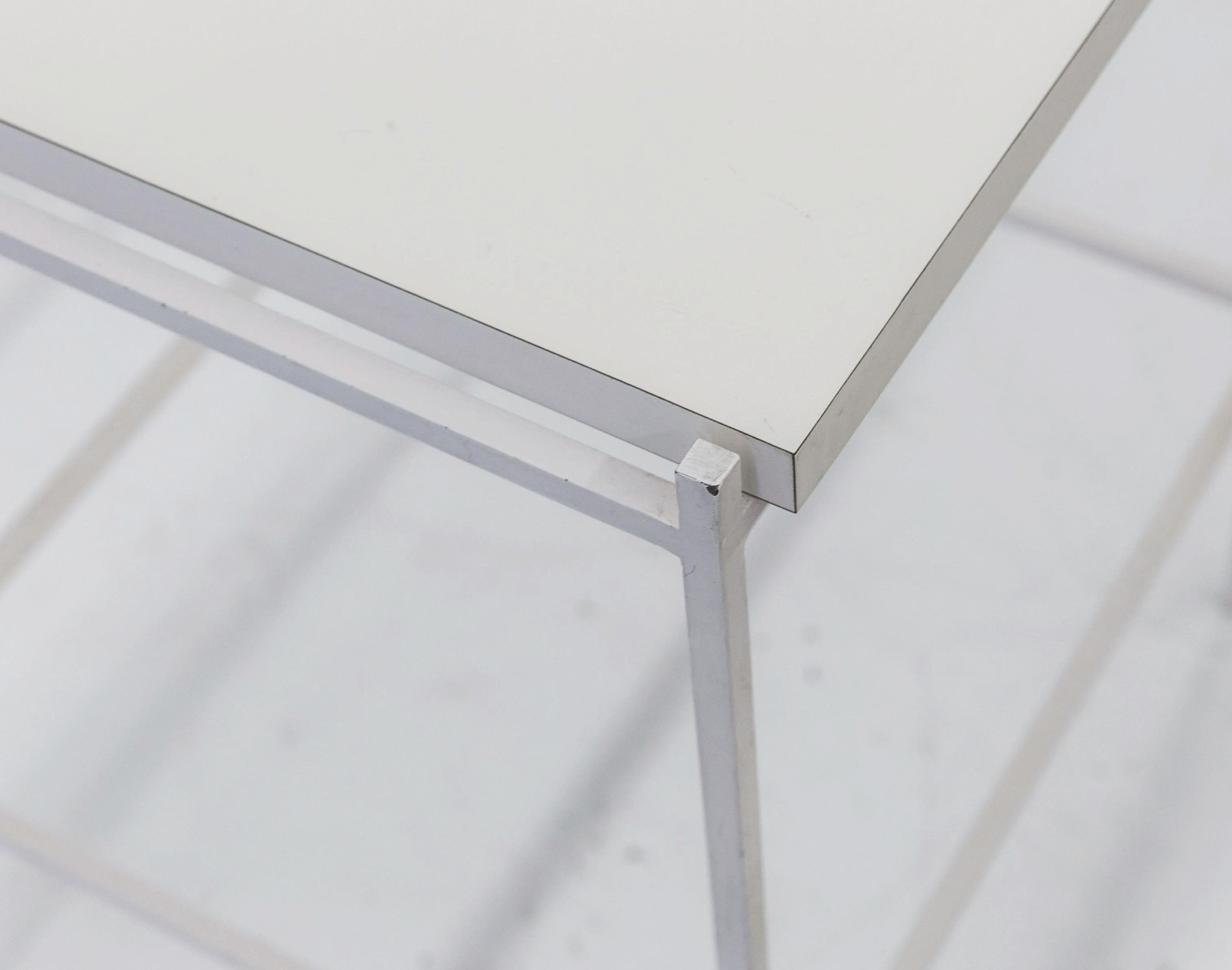 white modern side table