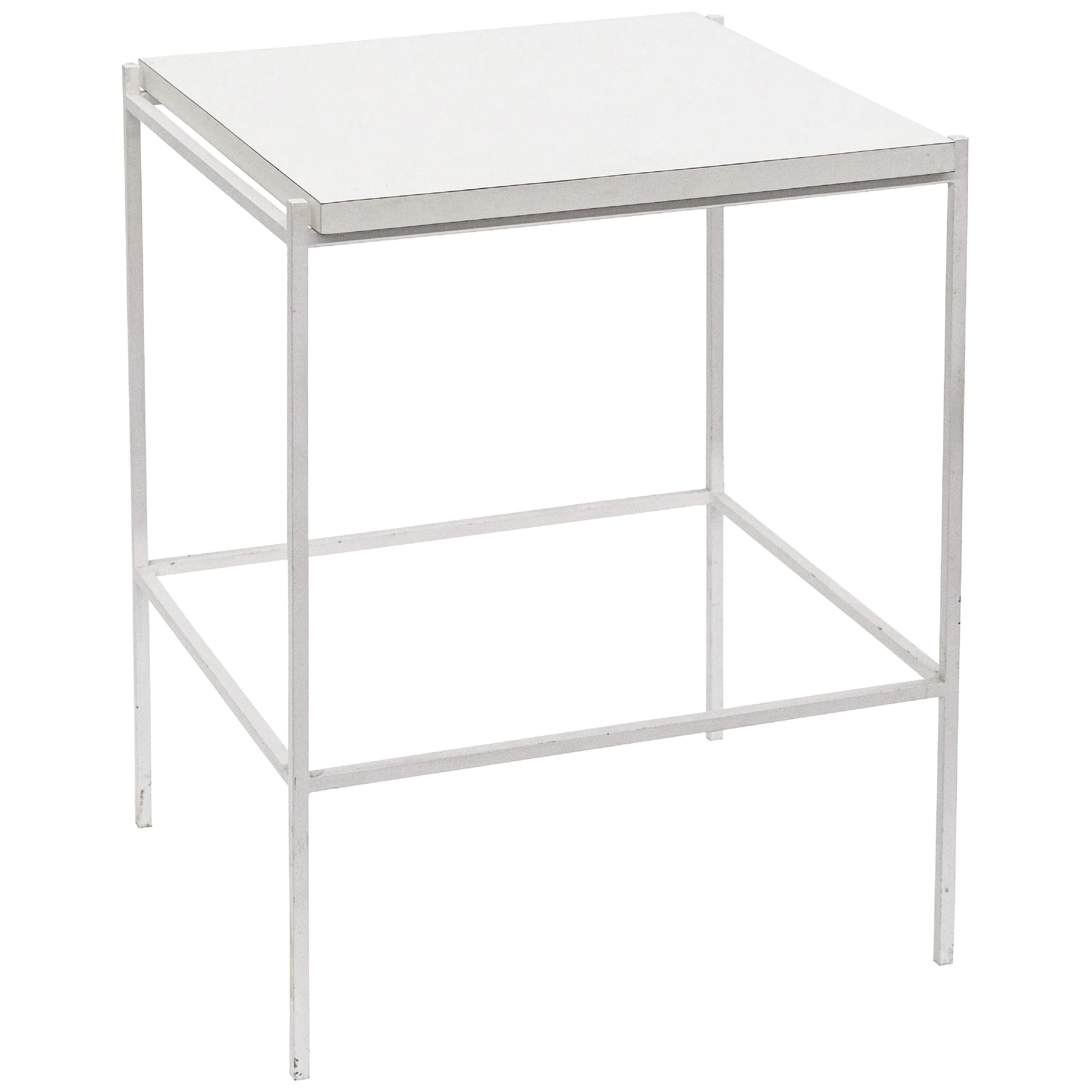 Ladislav Rado White enameled Steel Modern Side Table, 1955, Knoll and Drake For Sale