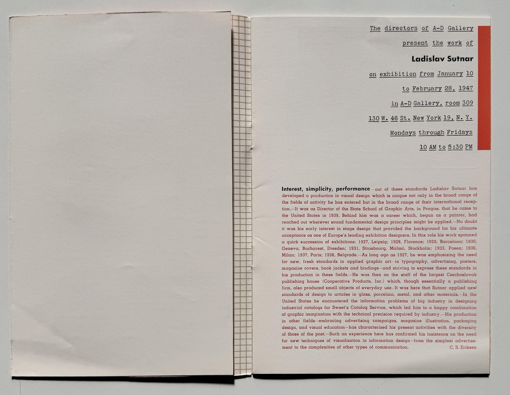 Ladislav Sutnar Design (Galería A-D, 1947) Era de la máquina en venta