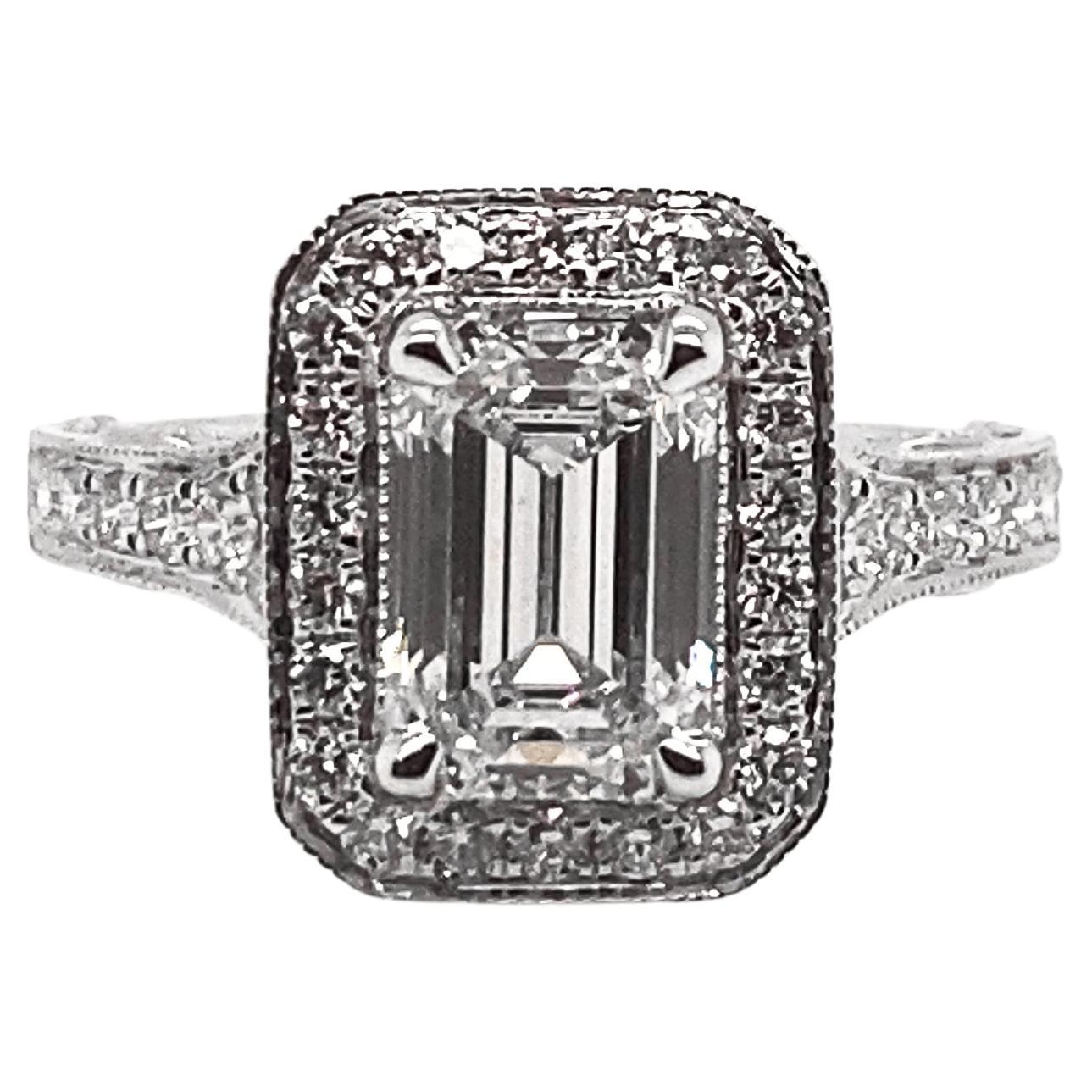 Ladis 4 Carat Emerald Cut Lab Grown Diamond Engagement Ring IGI ...