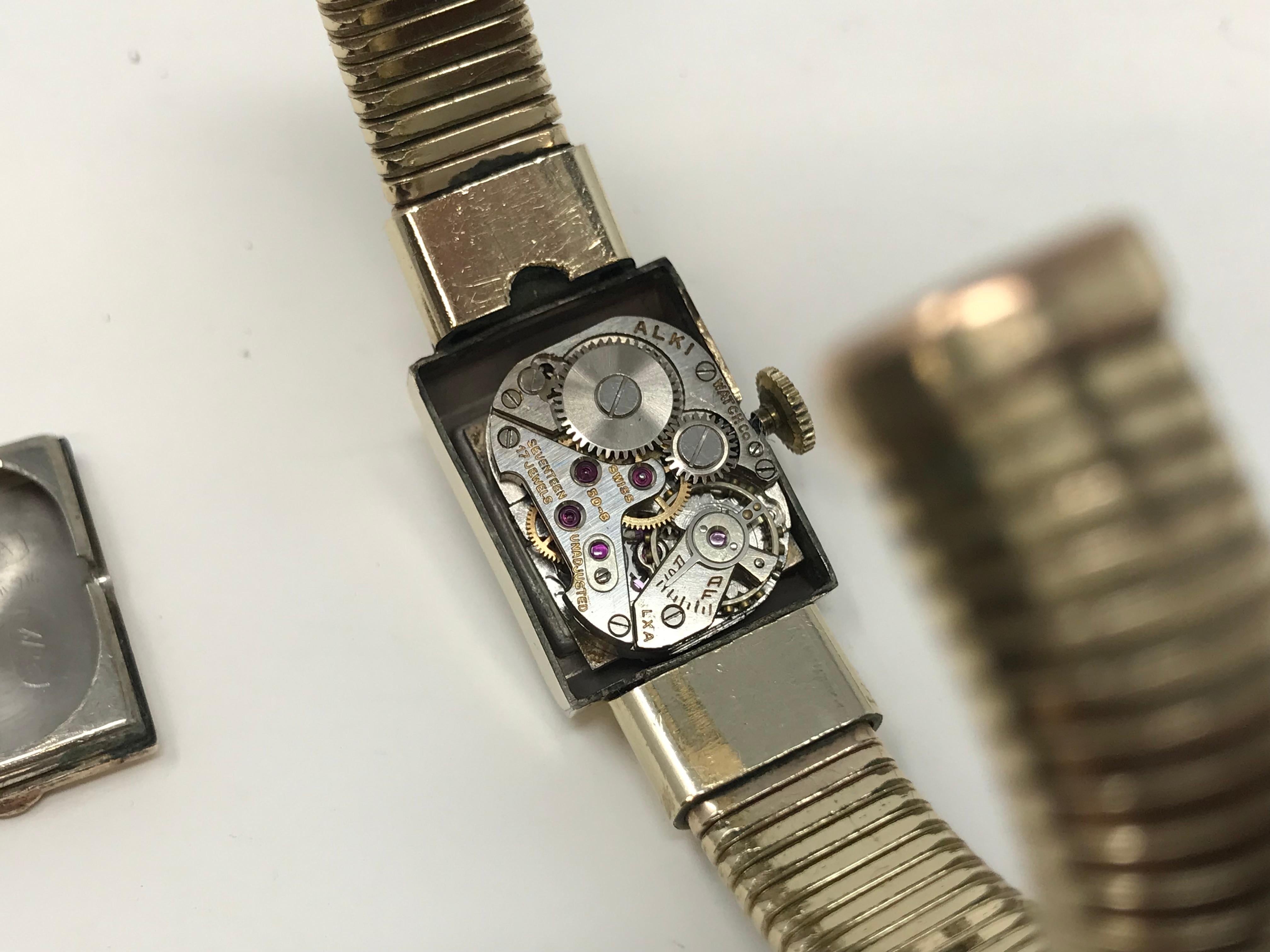 Women's Lady 1940 Kent Watch 12k GF Henry Pommier Coil Bracelet For Sale