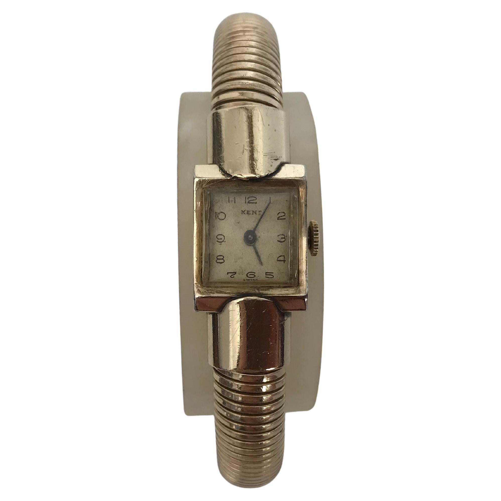 Lady 1940 Kent Watch 12k GF Henry Pommier Coil Bracelet