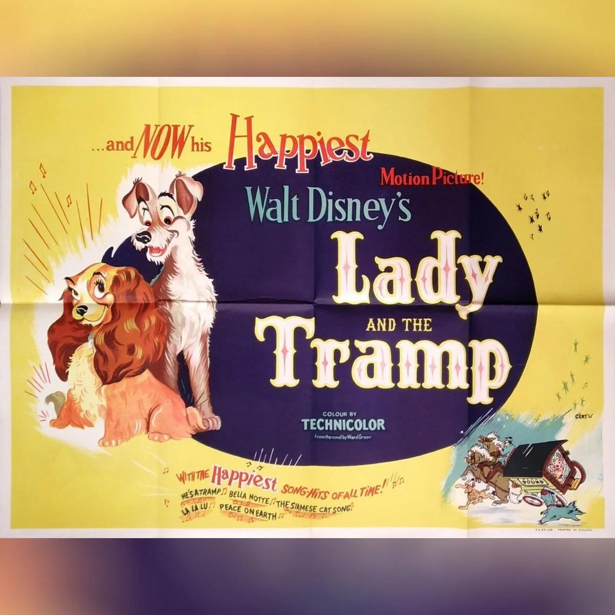 Lady and The Tramp (1960er Jahre R)
Original British Quad (30 X 40 Zoll)

Beeindruckendes Plakat für die Wiederveröffentlichung eines der beliebtesten Filme von Walt Disney, Lady and the Tramp, aus den 1960er Jahren. Mit seinen leuchtenden Farben