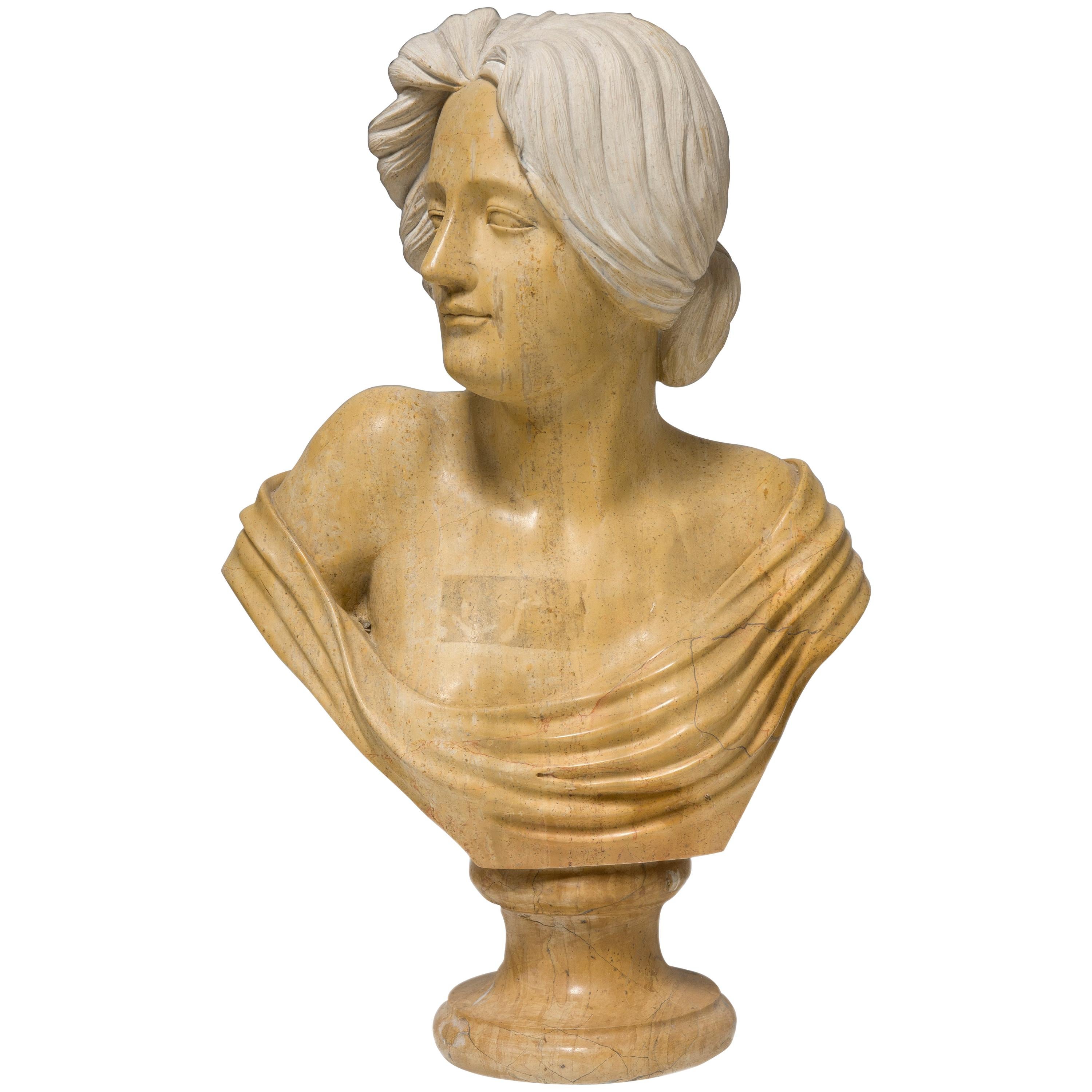Lady Bust. Marble. After Art Nouveau Models