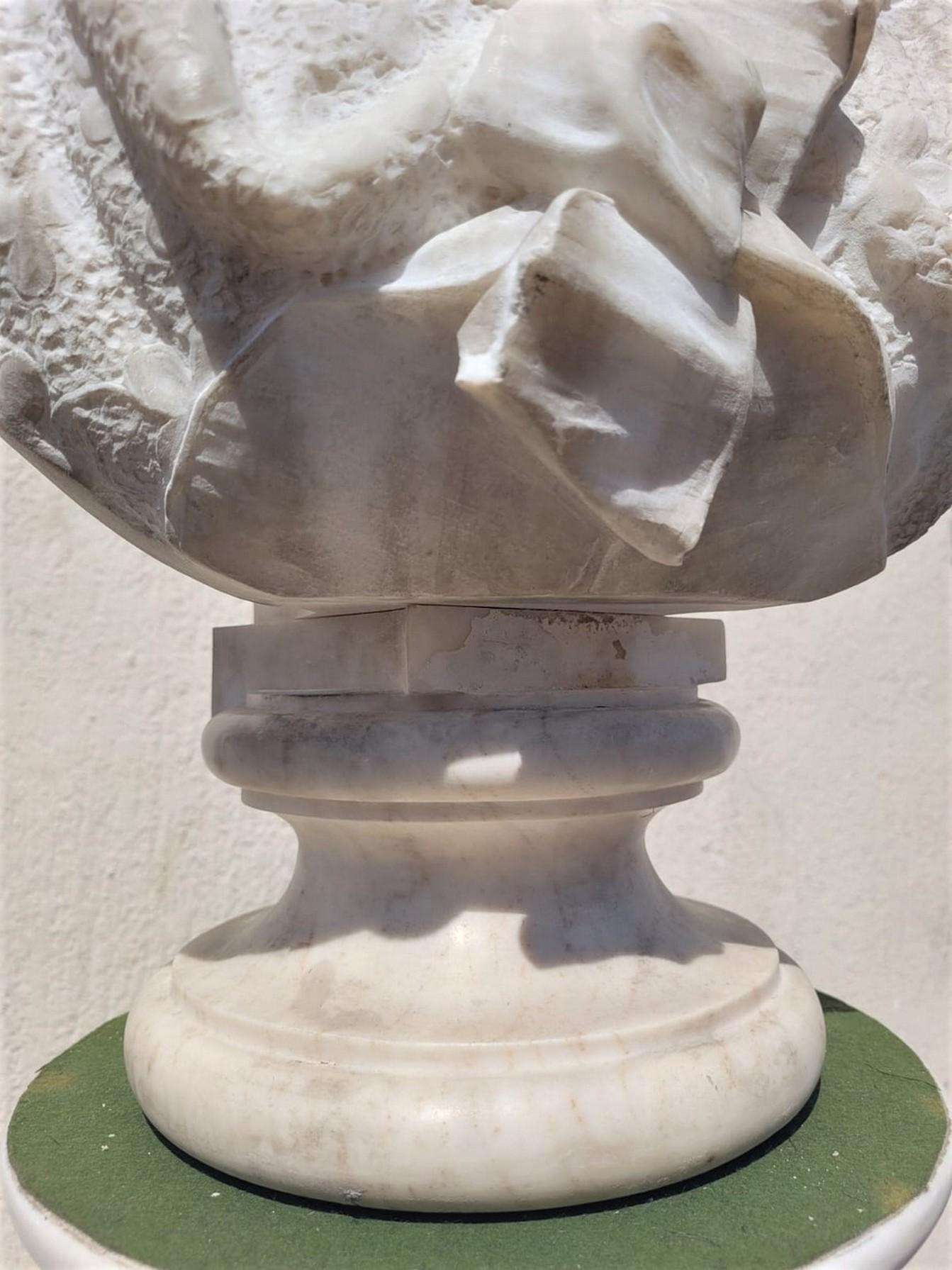 Lady Bust, White Marble Signed Waldo Story, Rome 1894 For Sale 10