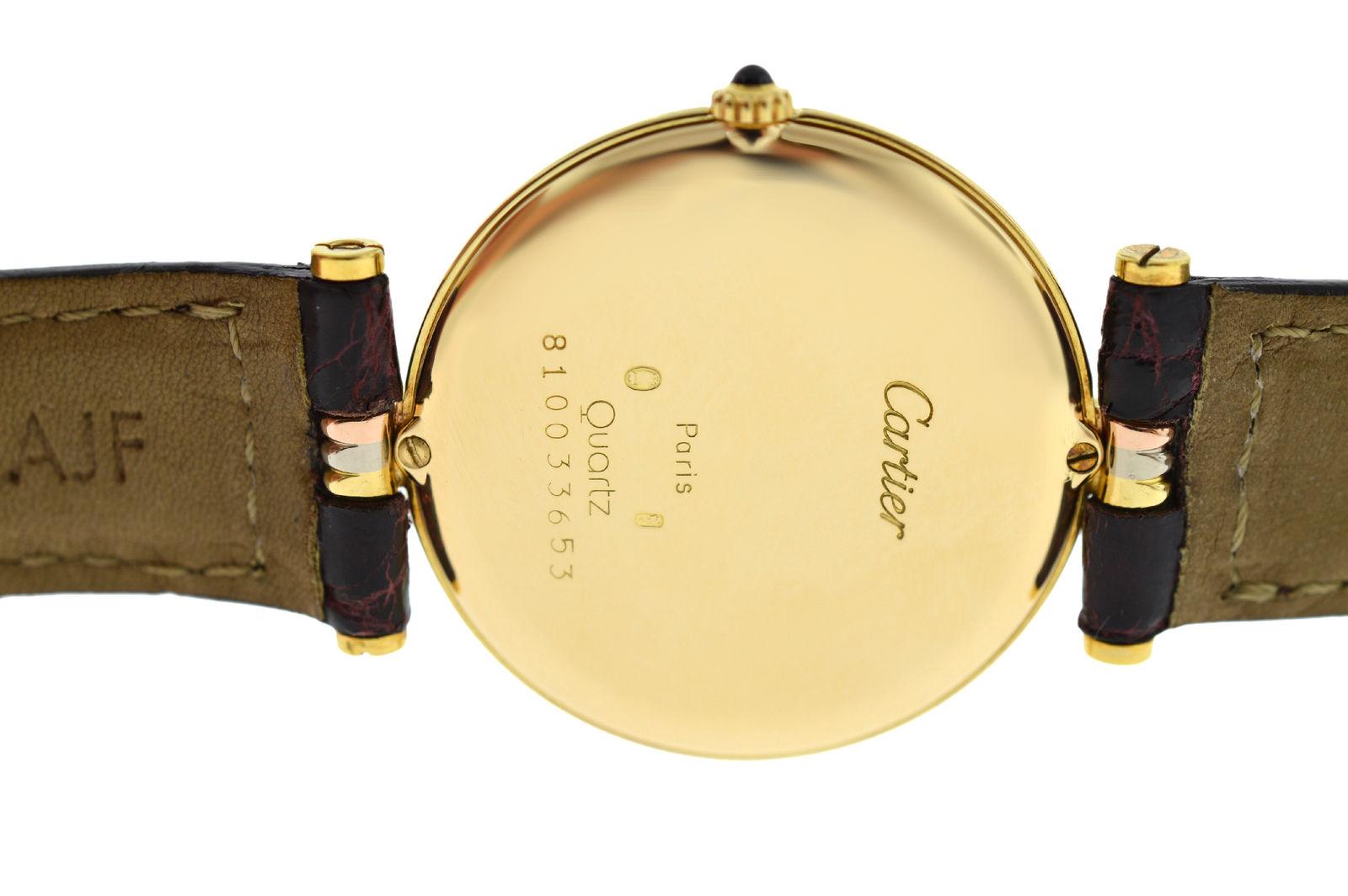 Lady Cartier Trinity Vendome Paris 18 Karat Yellow White Rose Gold Quartz Watch In Excellent Condition In New York, NY