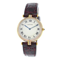 Lady Cartier Trinity Vendome Paris 18 Karat Yellow White Rose Gold Quartz Watch