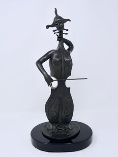 Lady Cello Surrealism Bronze Sculpture by Alejandro Velasco