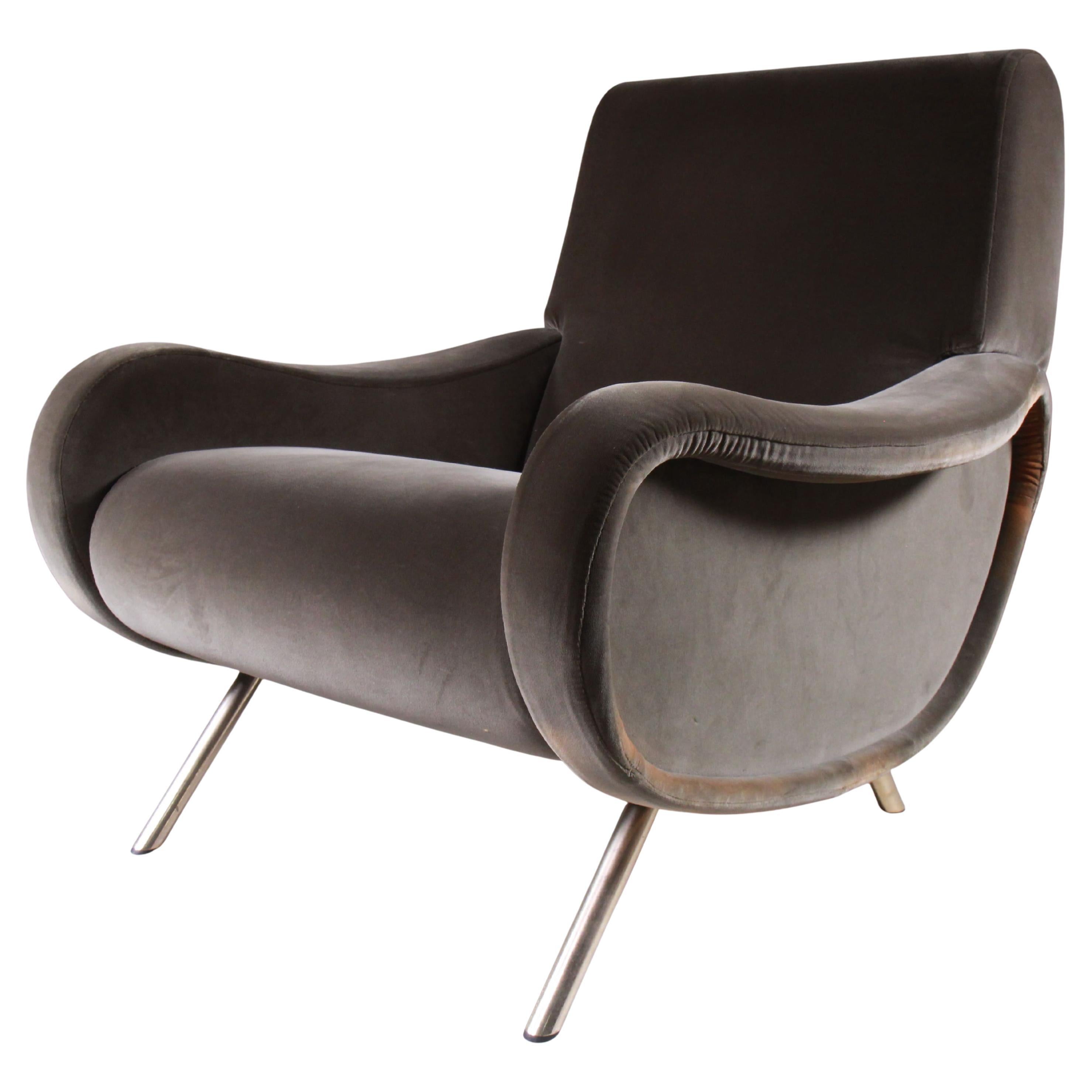 Lady chair in green velvet by Marco Zanuso for Arflex
