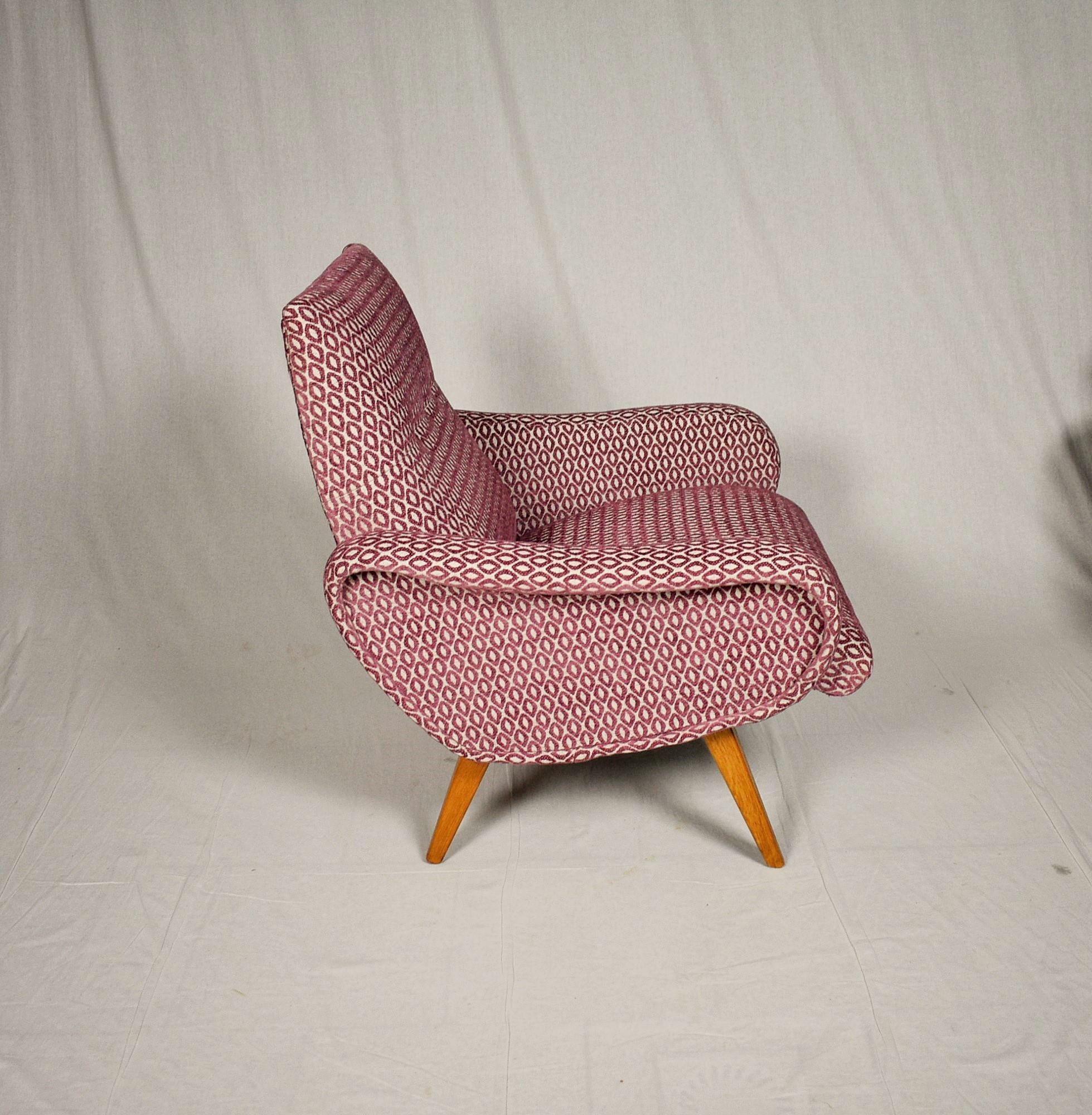 Fabric 'Lady Chair' in Style of Marco Zanuso, 1960s For Sale