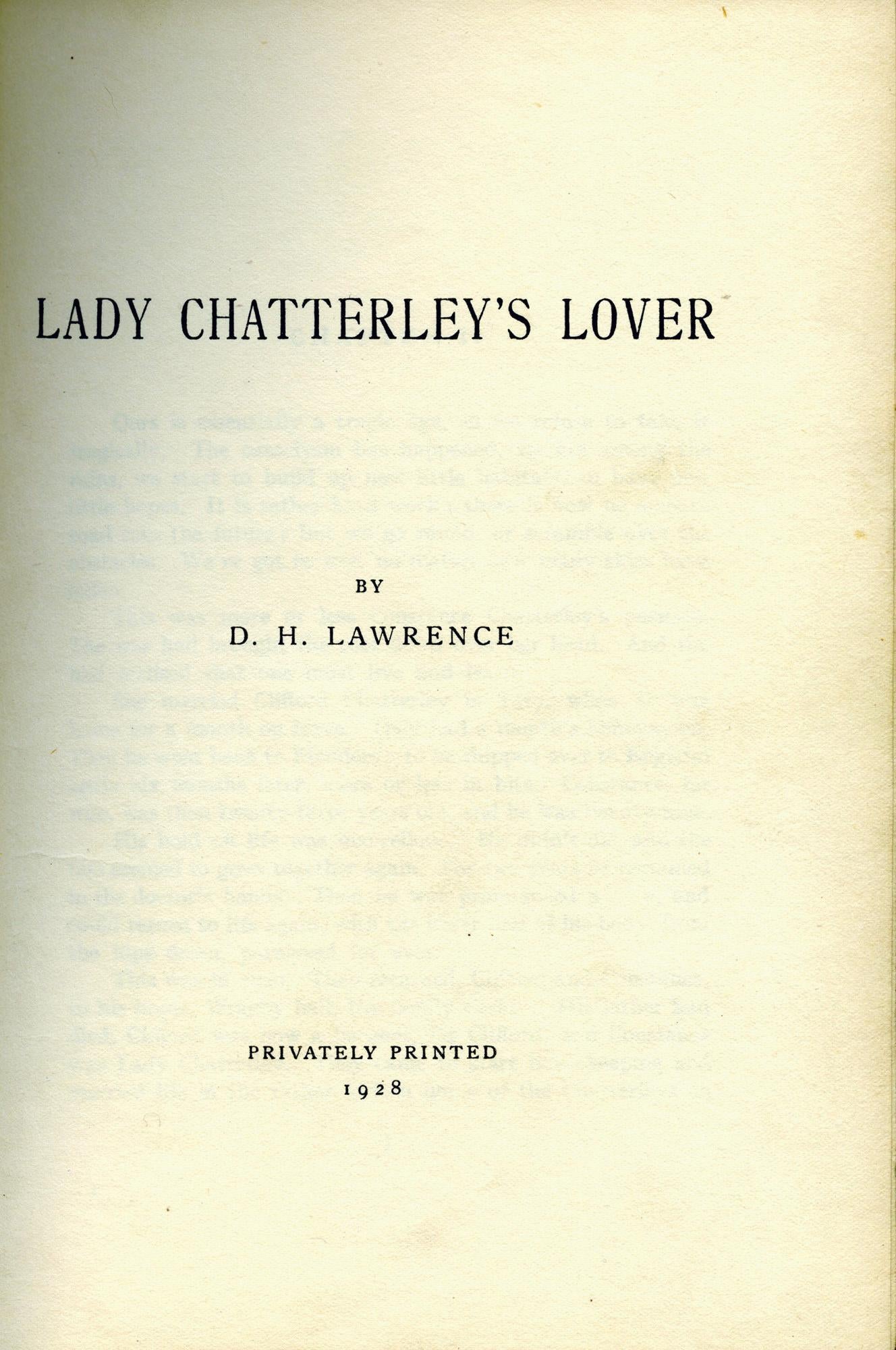 Lady Chatterly's Lover de D.H. Lawrence - ÉditionIRATE Excellent état - En vente à Middletown, NY