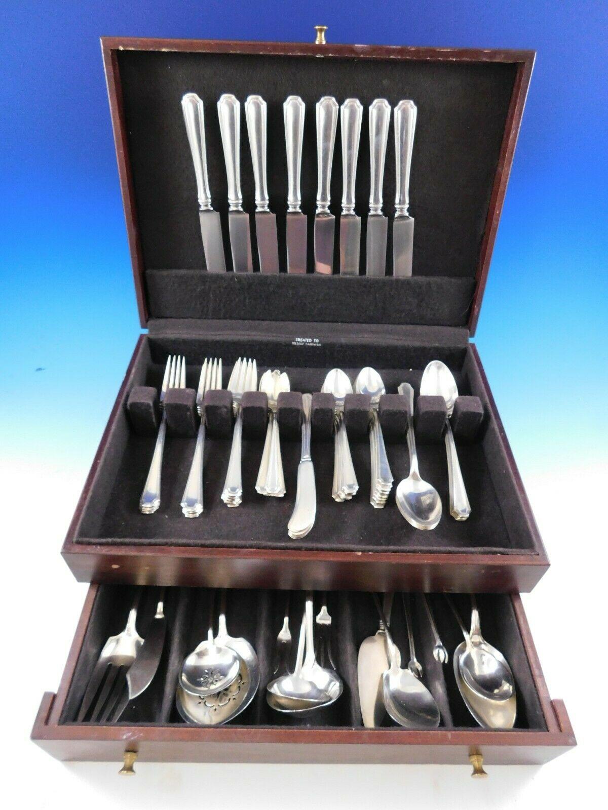Stunning Lady Constance by Towle, circa 1922, sterling silver Flatware set - 77 pieces. This set includes:

8 Knives, 8 3/4