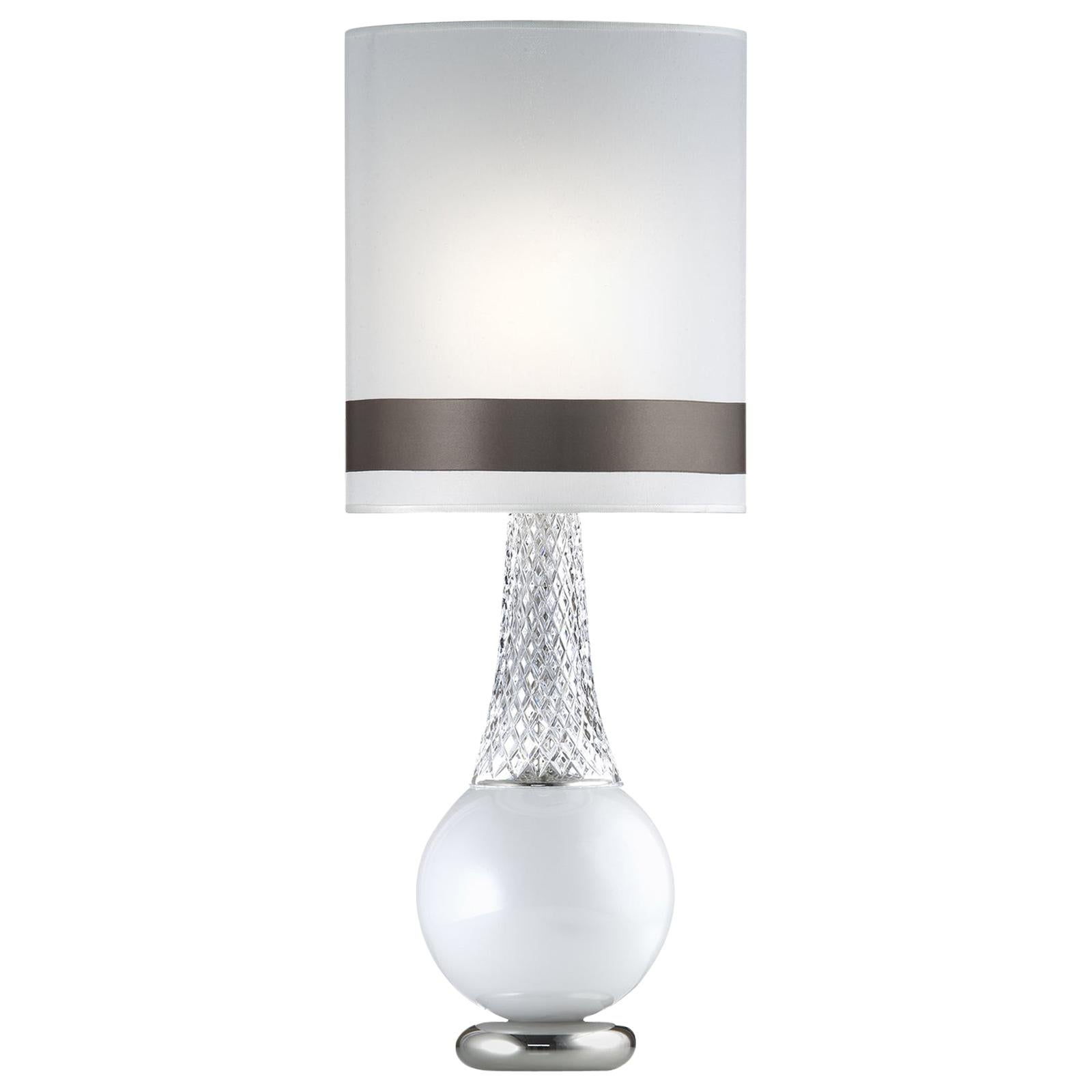 Lady Crystal White Table Lamp For Sale