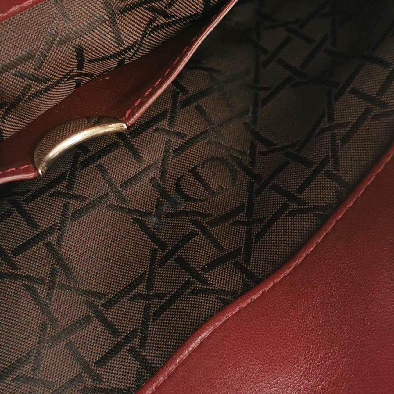 Lady D-Joy Medium Handbag Burgundy Lambskin Cannage Leather For Sale 3