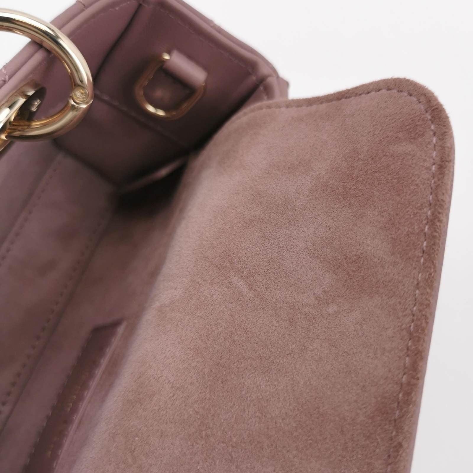 Lady D-Joy Micro Handbag Dark Nude Beige Lambskin Cannage Leather No Strap 9