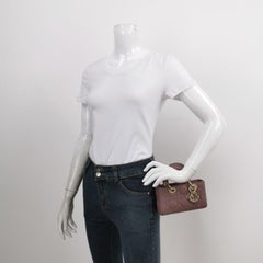 Lady D-Joy Micro Handbag Dark Nude Beige Lambskin Cannage Leather No Strap