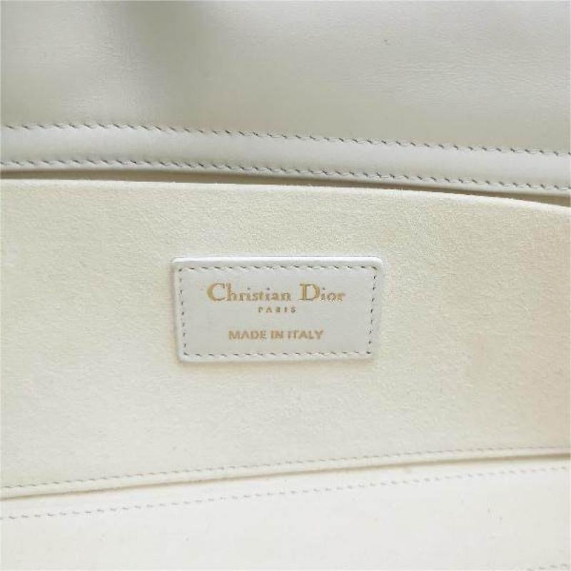 Lady D-Joy Mini Handbag Microcannage Technical Fabric White with Two Straps 3
