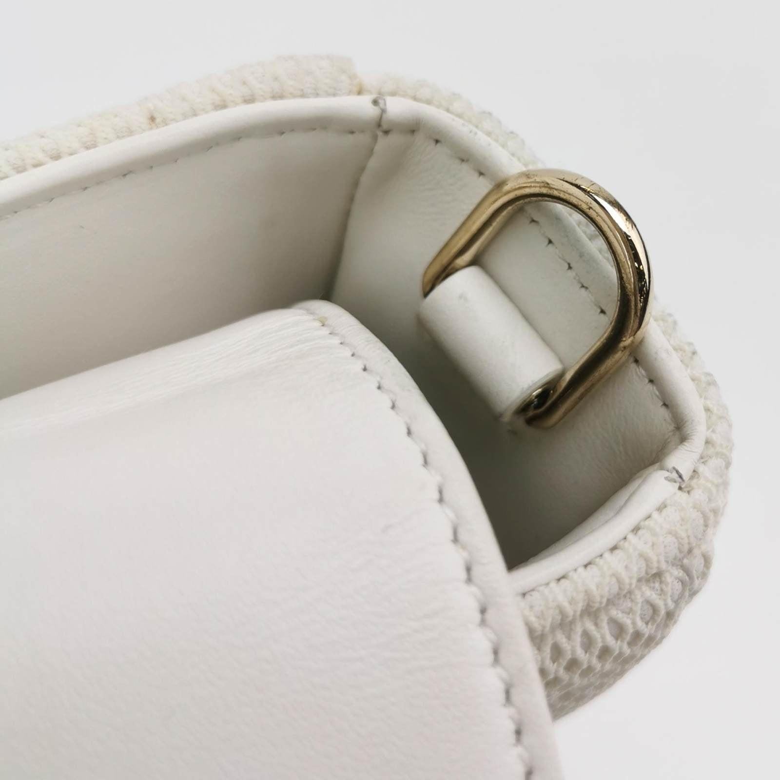 Lady D-Joy Mini Handbag Microcannage Technical Fabric White with Two Straps 5