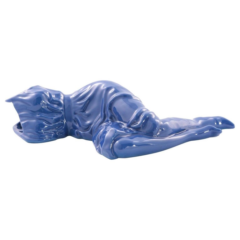 Lady Day Blue Sculpture by Liu Jianhua For Sale