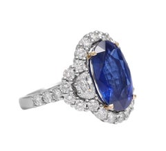 Lady Di Platinum Ring with 9.02ct Ceylon Sapphire & 2.42ct Diamonds