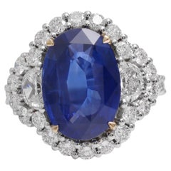 Lady Di Platinum Ring with 9.02ct Ceylon Sapphire & 2.42ct Diamonds