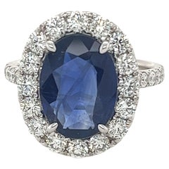 Lady Diana Ceylon Sapphire & Diamond Ring in 18 Karat White Gold