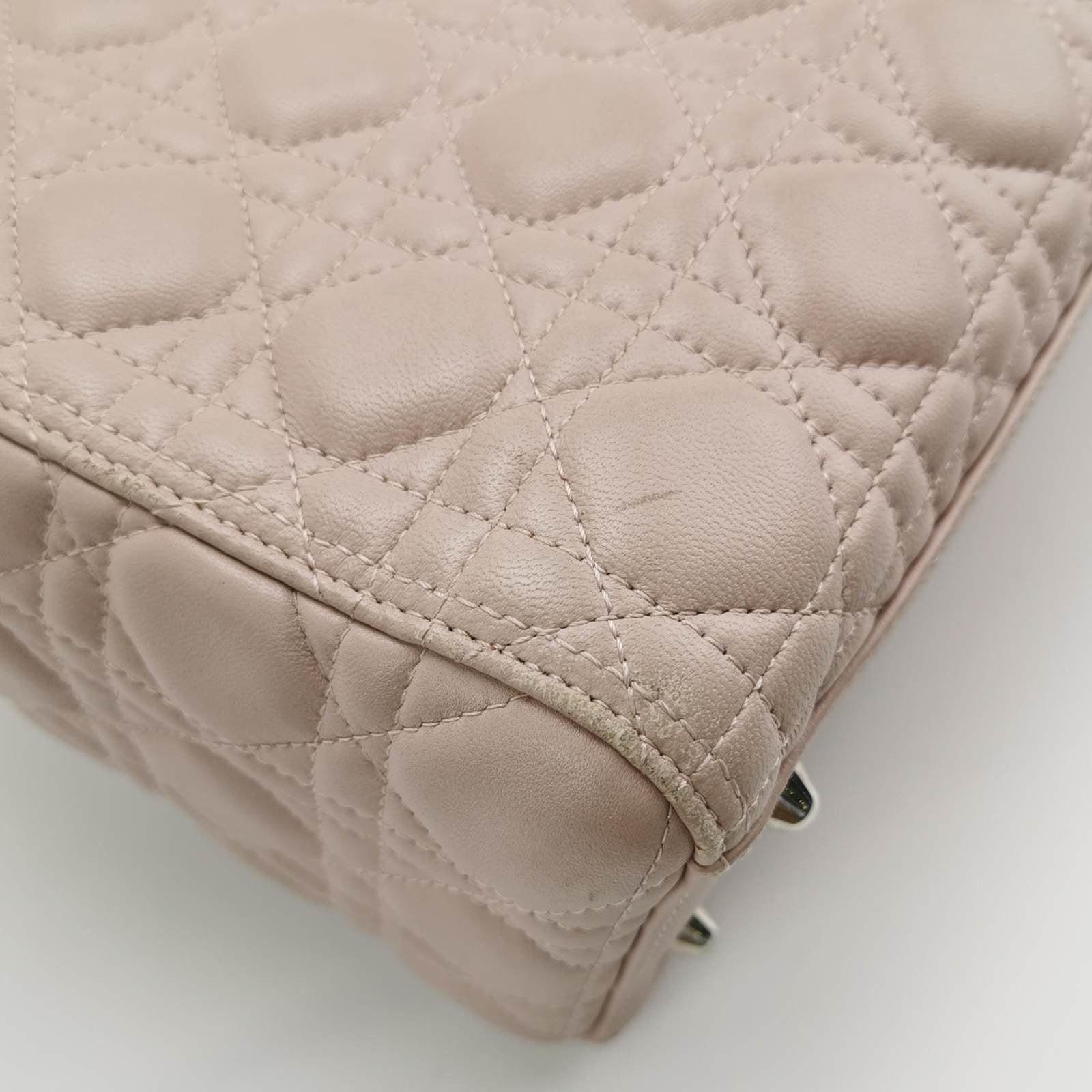 Lady Dior 2012 Large Bag Pink Lambskin Cannage Leather For Sale 6