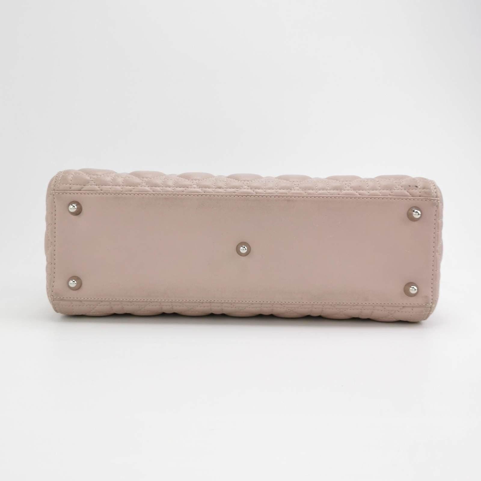 Women's Lady Dior 2012 Large Bag Pink Lambskin Cannage Leather For Sale