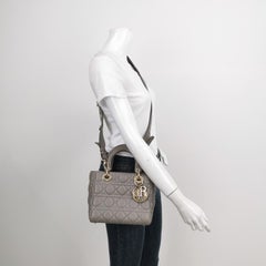 Lady Dior ABCdior 2017 Grey Cannage Lambskin Leather Handbag