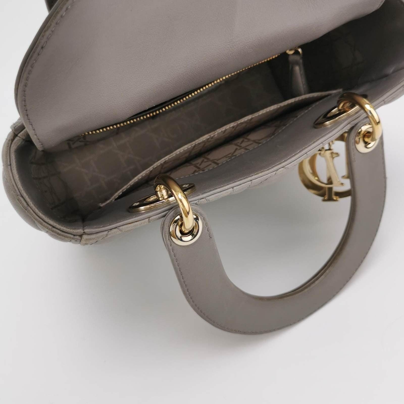 Women's Lady Dior ABCdior 2017 Grey Cannage Lambskin Leather Handbag