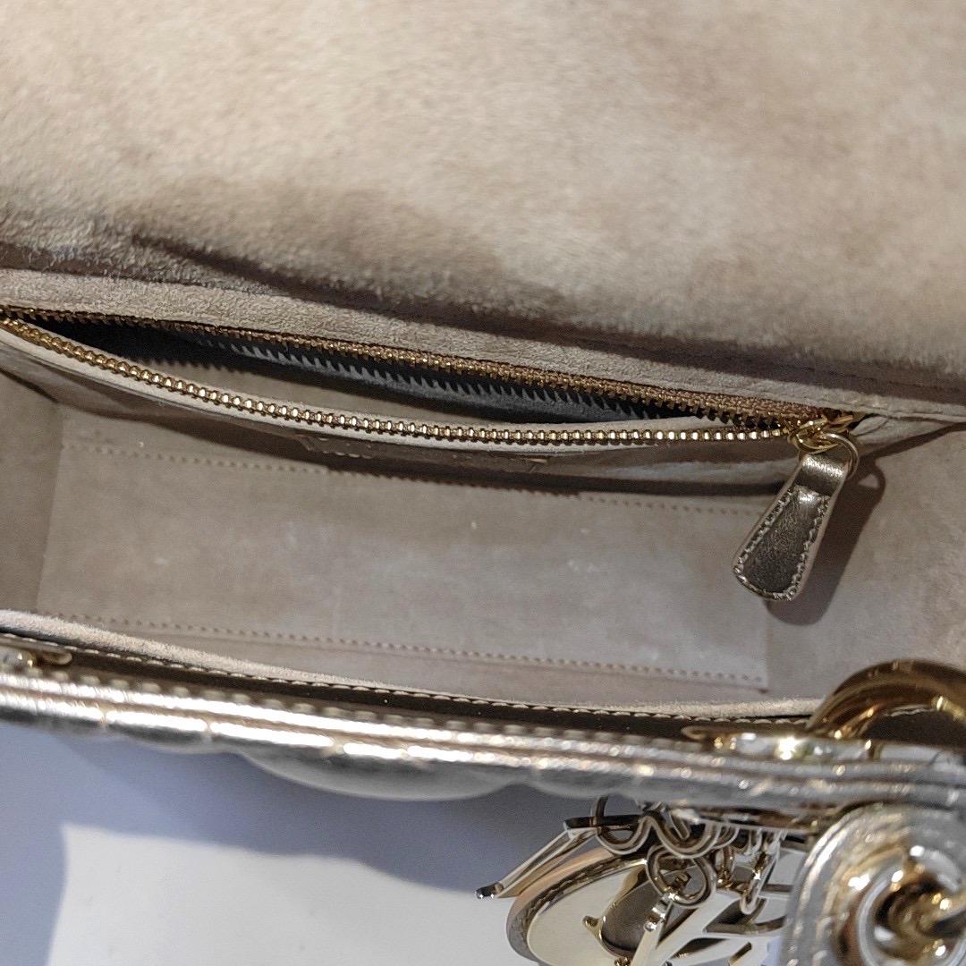 Lady Dior ABCdior Small Pink Irediscent and Metallic Cannage Lambskin Handbag 1
