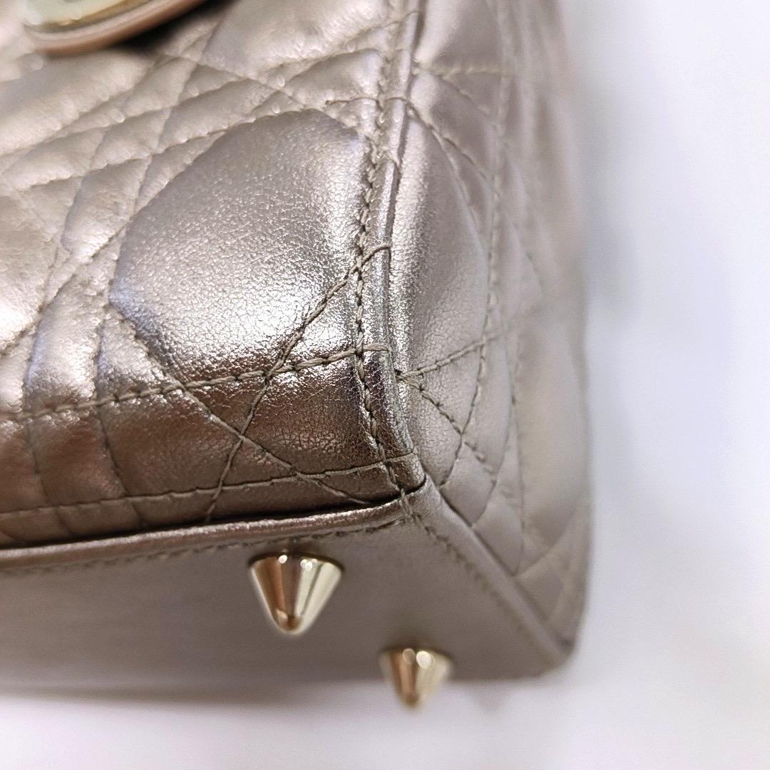 Lady Dior ABCdior Small Pink Irediscent and Metallic Cannage Lambskin Handbag 3