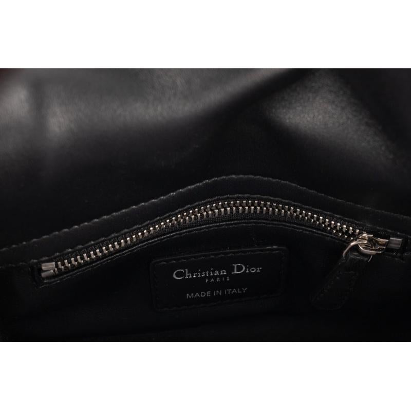 Lady Dior Astrakhan Mini-Tasche aus schwarzem Leder und silbernem Metall von Lady Dior im Angebot 6