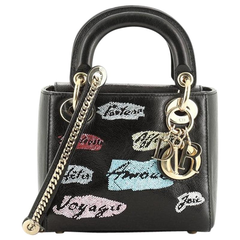 Lady Dior Bag Beaded Leather Mini