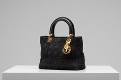 Lady Dior Bag Black Vintage Suede