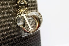 Lady Dior Bag Calf Leather Metallic And Black