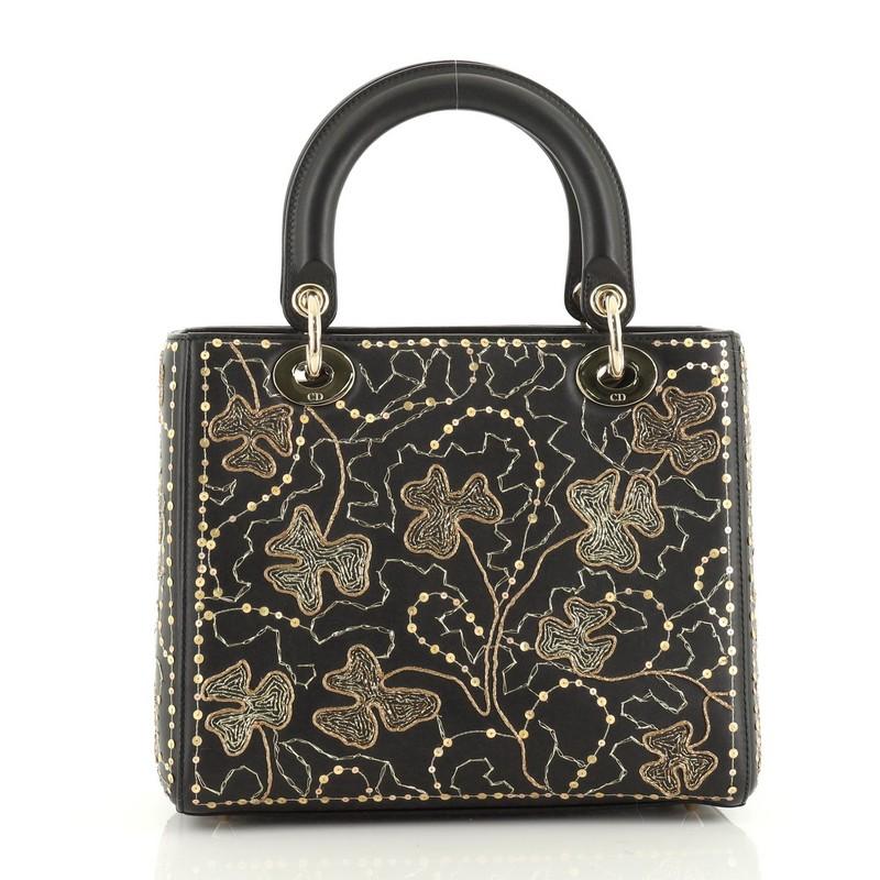 Mini lady dior bag in embroidered calfskin deals