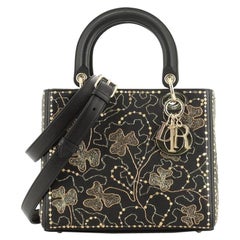 Lady Dior Tasche Besticktes Kalbsleder Medium