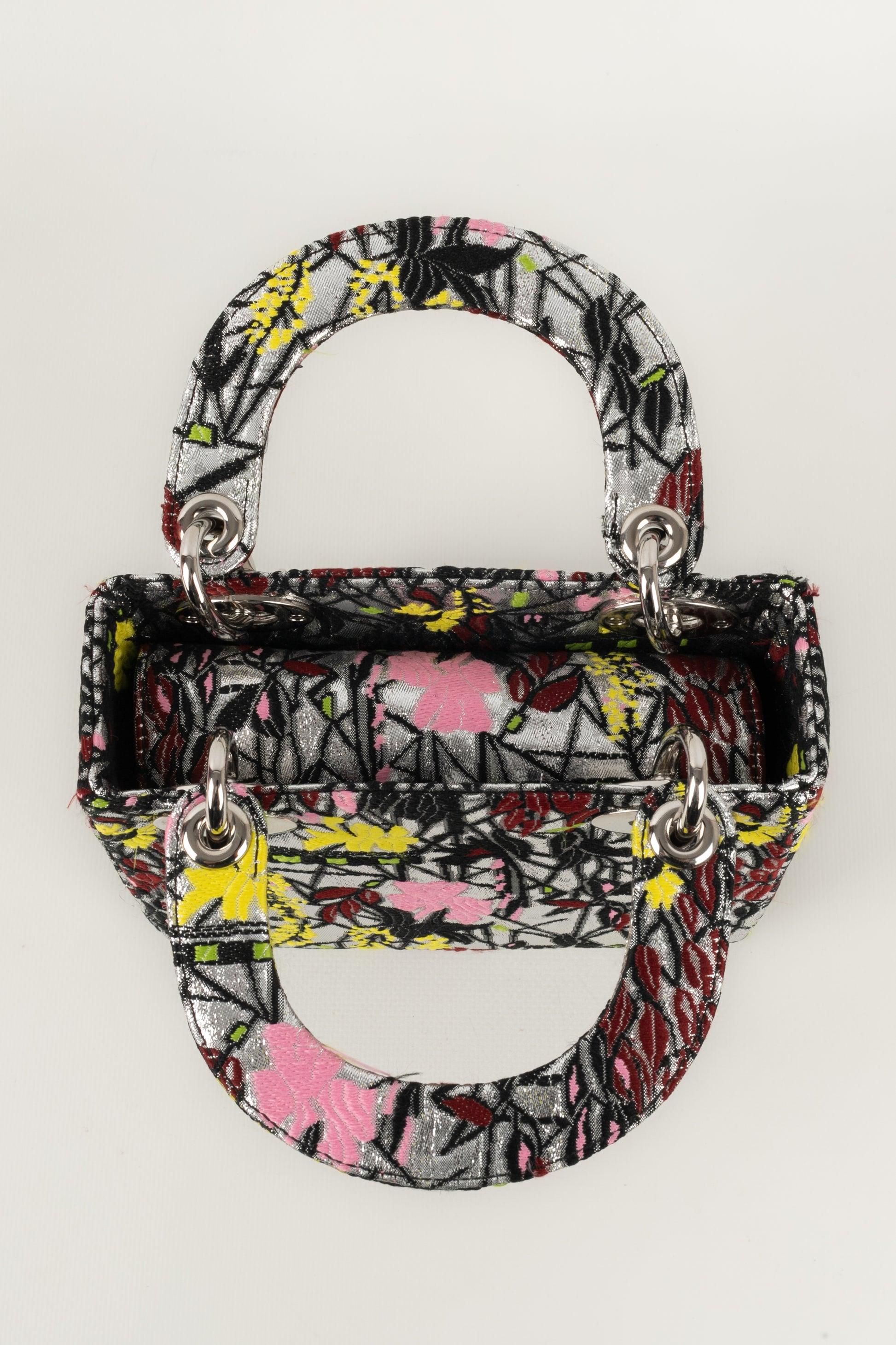 Lady Dior Bag Entirely Embroidered with Lurex and Multicolored Yarns, 2014 For Sale 1