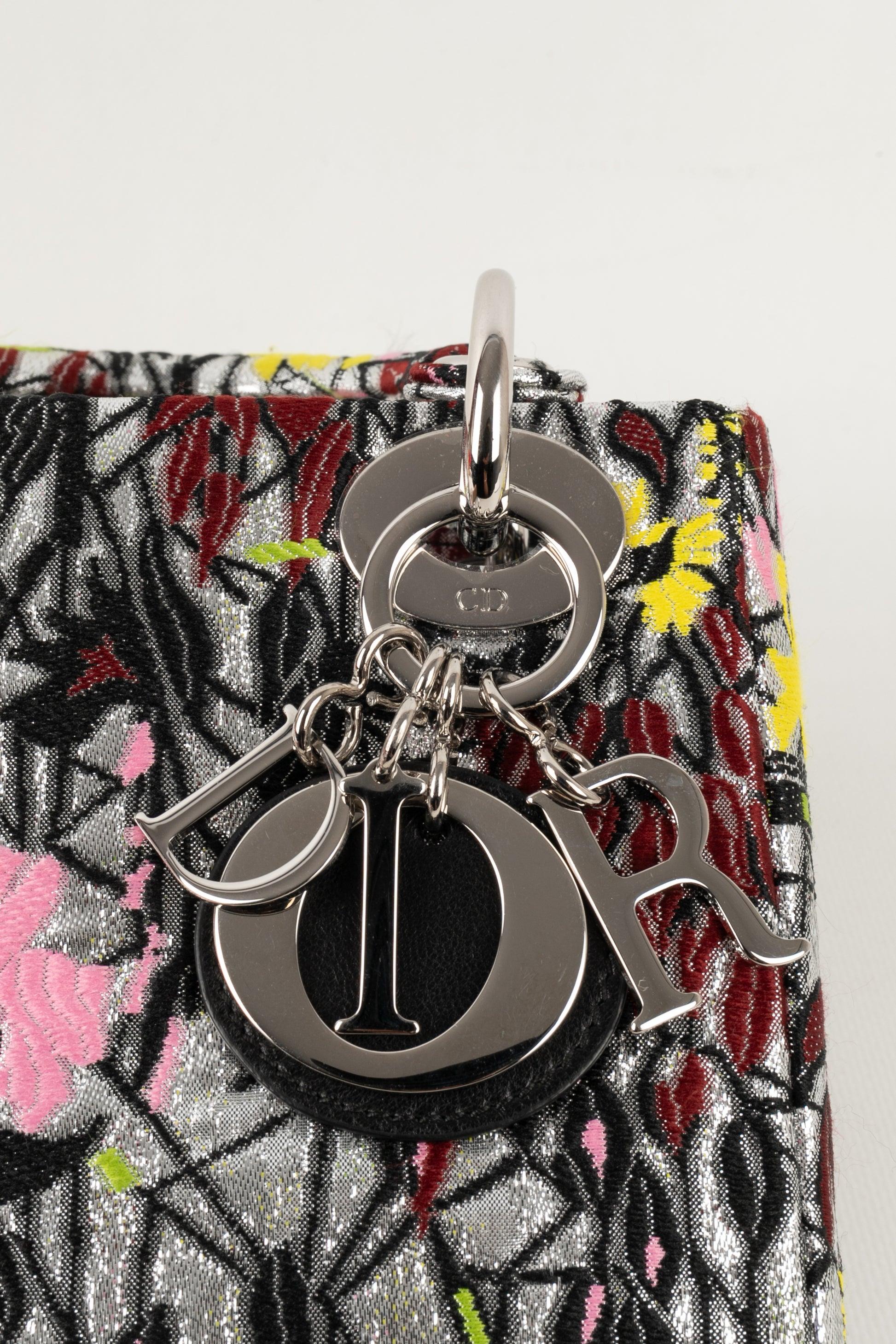 Lady Dior Bag Entirely Embroidered with Lurex and Multicolored Yarns, 2014 For Sale 2