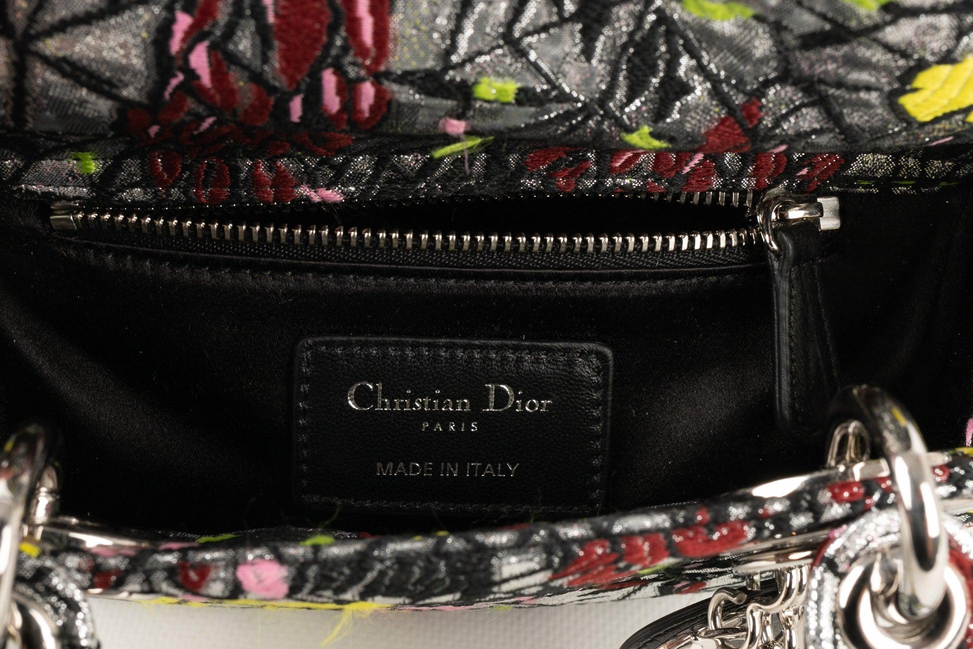 Lady Dior Bag Entirely Embroidered with Lurex and Multicolored Yarns, 2014 For Sale 4