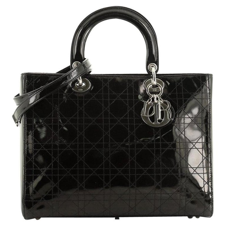 Lady Dior Bag Stitched Cannage Patent Large at 1stDibs | dior