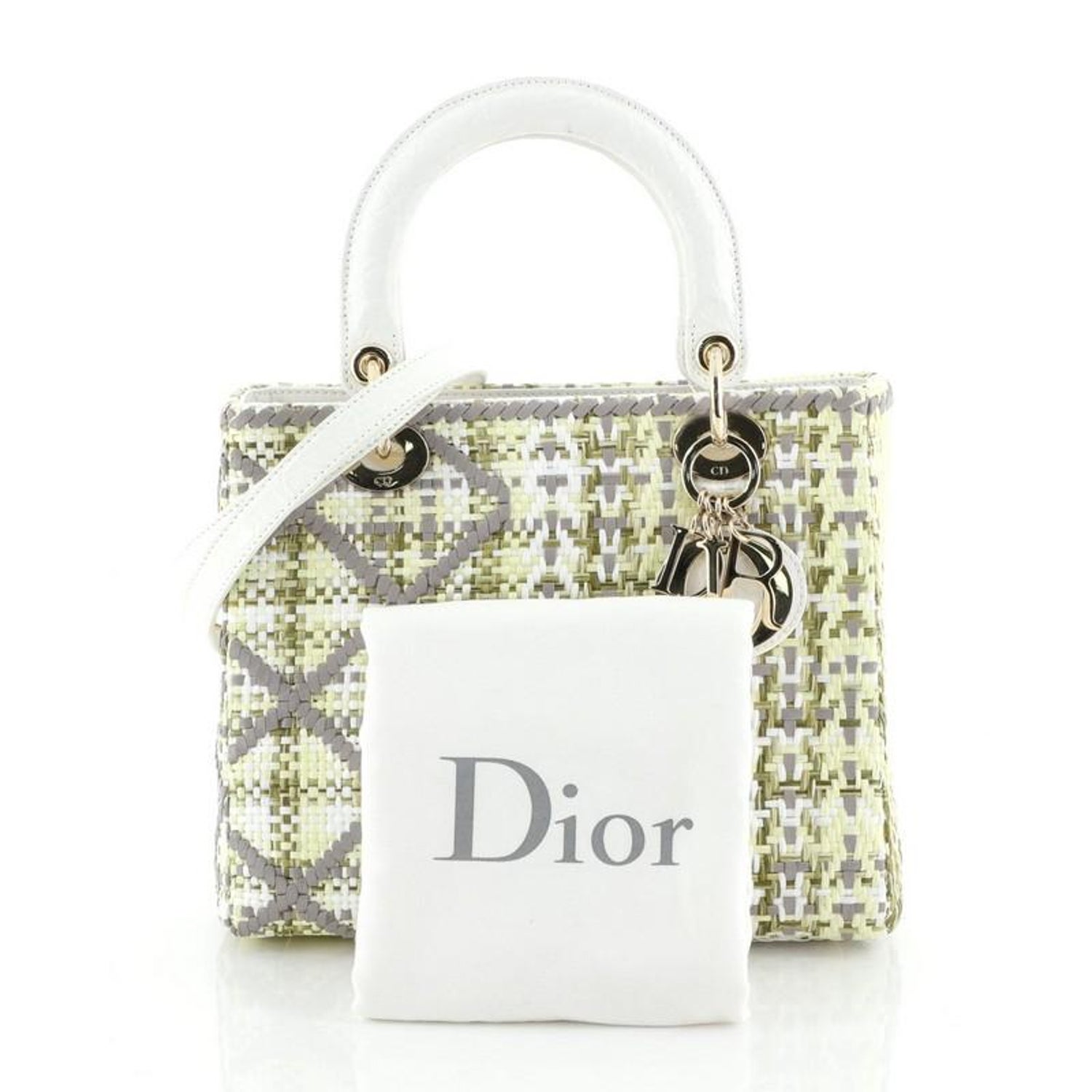Lady Dior Bag Woven Raffia With Crocodile Medium At 1stdibs