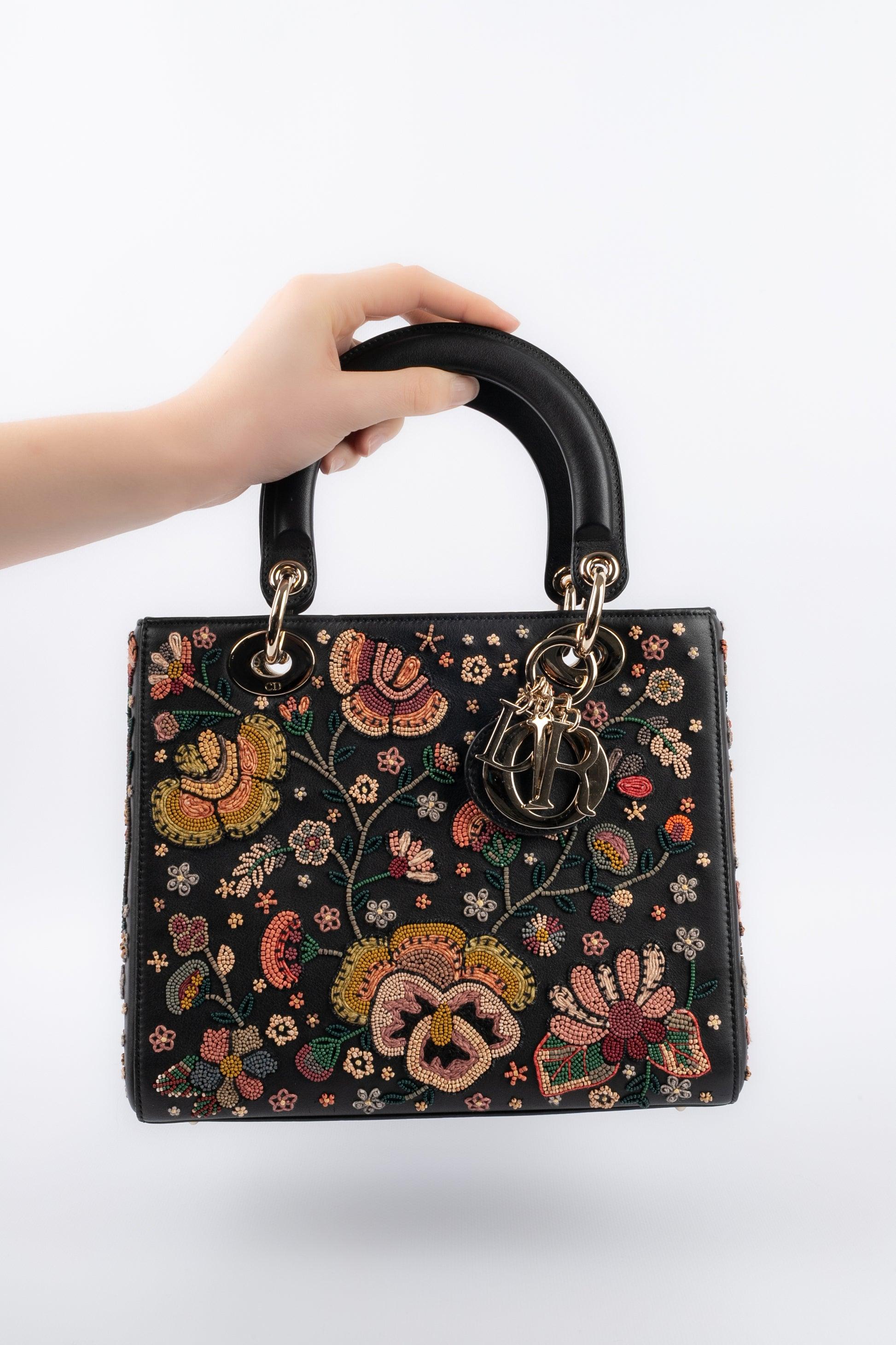 Lady Dior Black Leather Bag, 2019 For Sale 5