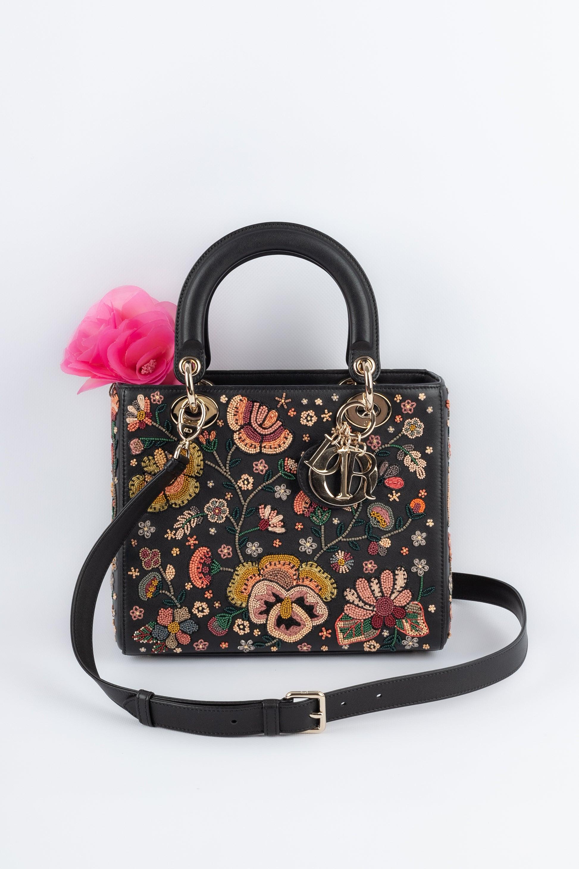 Lady Dior Black Leather Bag, 2019 For Sale 6
