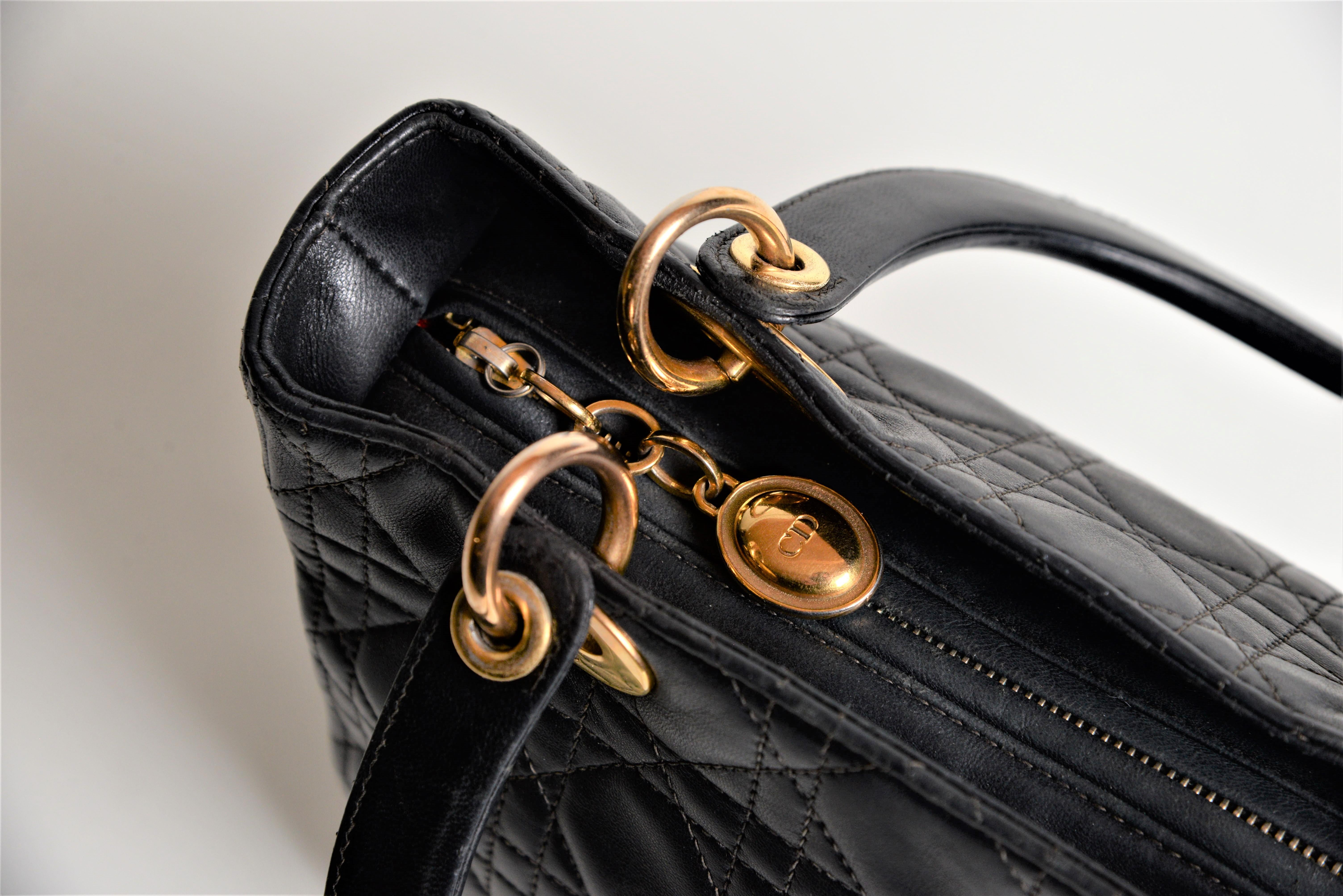 Lady Dior Black Quilted Lambskin Bag Medium 3
